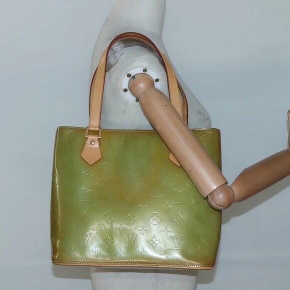 LOUIS VUITTON Monogram Vernis Houston Hand Bag Baby Blue M91005 LV Auth 130139 - Picture 3 of 16